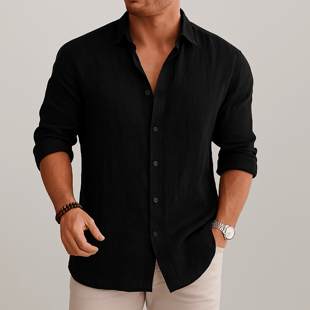 Camisa de Lino Blanca Hombre - Montserrat